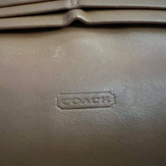 Tan Coach leather and canvas long wallet - Picture 7 of 10
